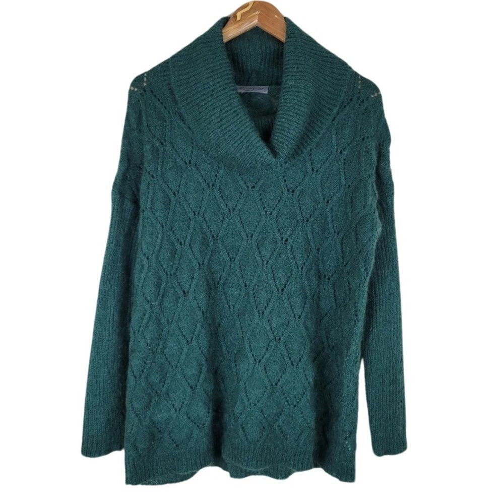 NWOT Elsamanda Green Mohair Cowl Neck Oversized Sweater. Made in Italy. Medium - Picture 5 of 11